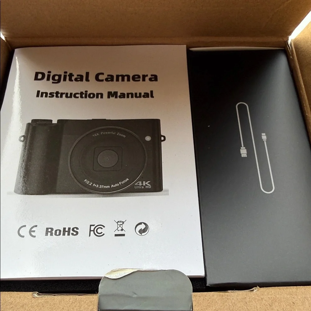 4K Ultra HD Black Digital Camera with Powerful Zoom